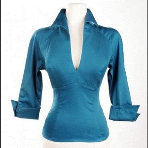 Teal Lauren Top, pinup couture